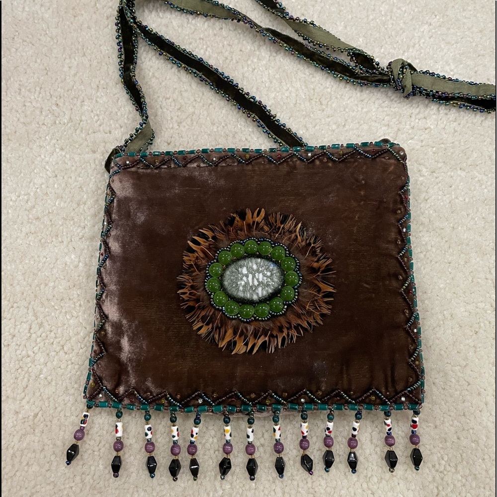 Beautiful Couture Velour Cross Body Bag